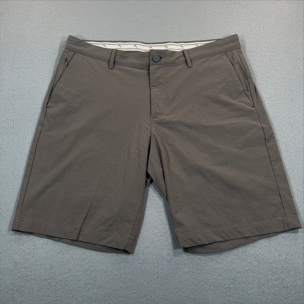 Tommy Bahama Boracay Mens Shorts Brown Textured Performance Stretch Size 35